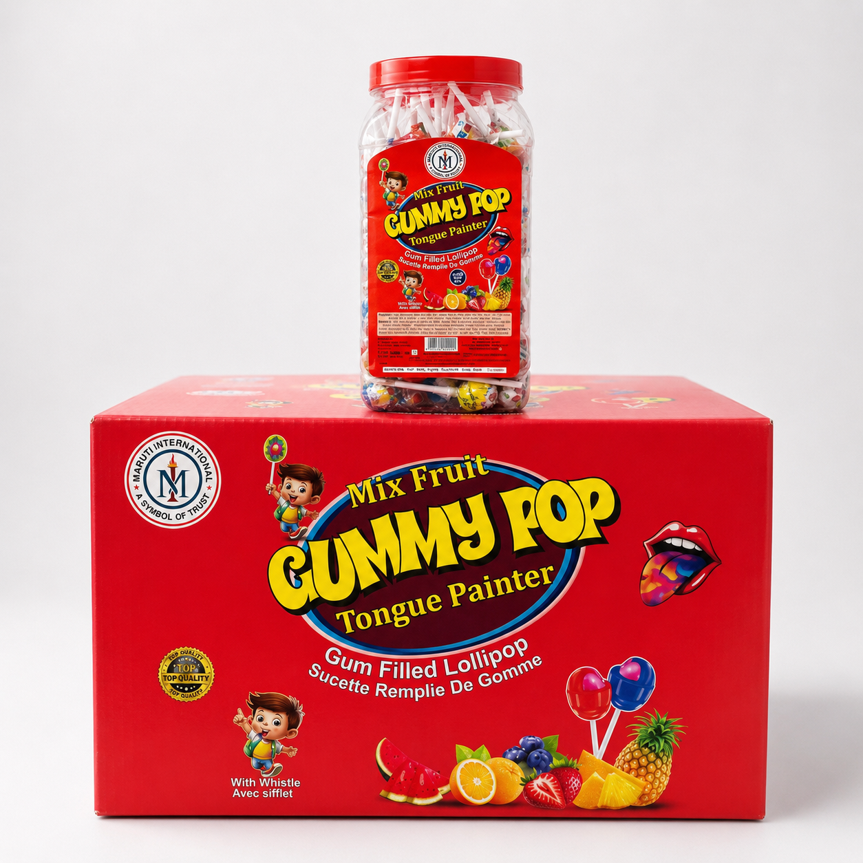 Whistle Lollipop Mix Fruit Jar