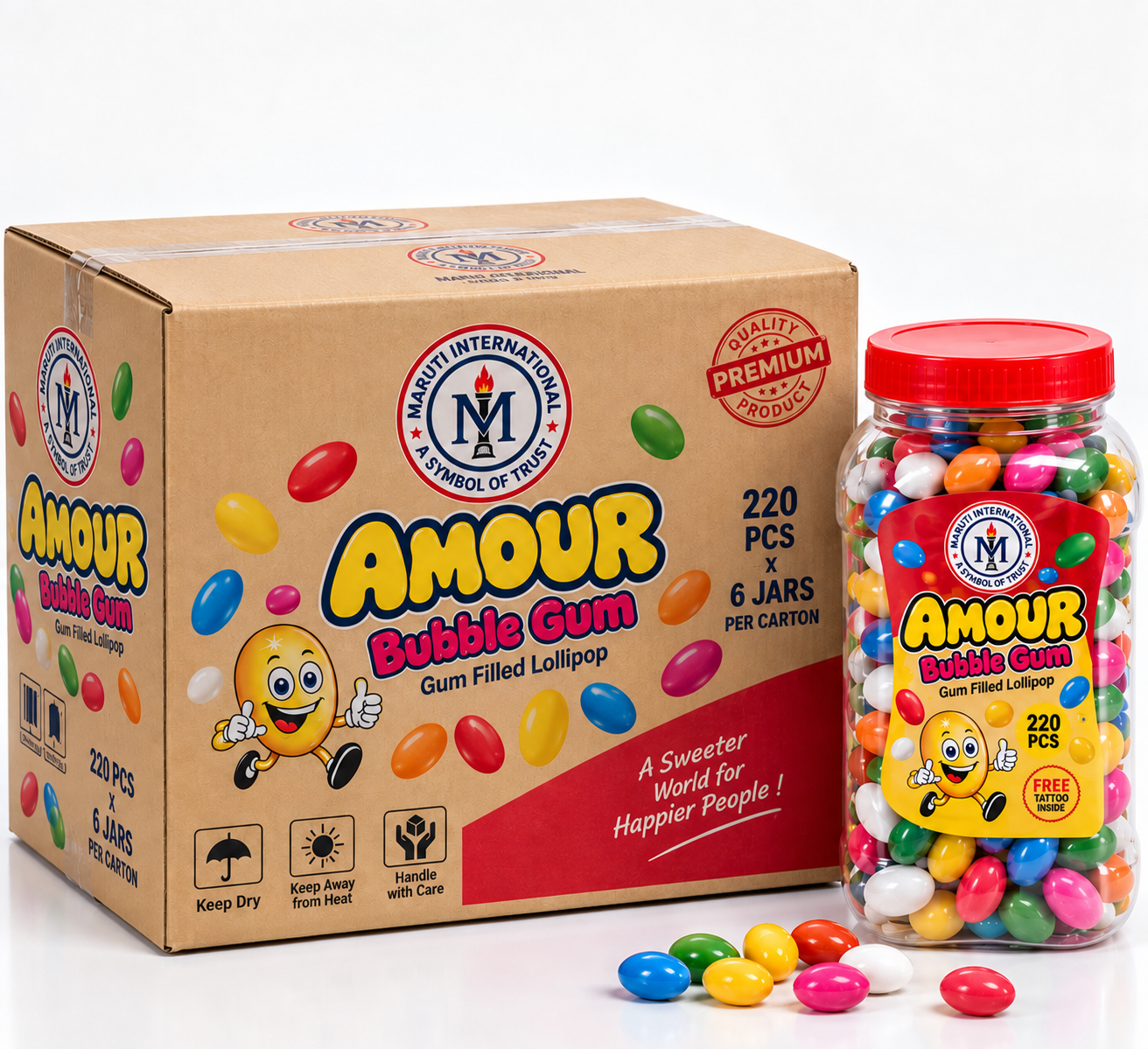 Gum-Filled Lollipop Jar Lollipops Exporter